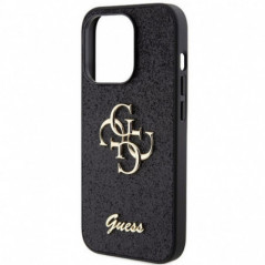 Apple iPhone 15 Pro Max Hülle Guess Fixed Glitter Big 4G Schwarz