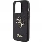 Apple iPhone 15 Pro Max Hülle Guess Fixed Glitter Big 4G Schwarz