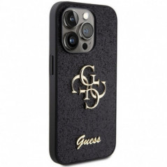 Apple iPhone 15 Pro Max Hülle Guess Fixed Glitter Big 4G Schwarz