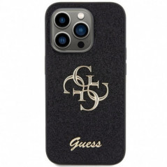 Apple iPhone 15 Pro Max Hülle Guess Fixed Glitter Big 4G Schwarz