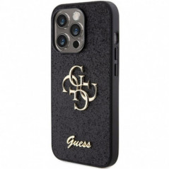 Apple iPhone 15 Pro Max Hülle Guess Fixed Glitter Big 4G Schwarz