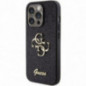 Apple iPhone 15 Pro Max Hülle Guess Fixed Glitter Big 4G Schwarz