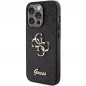 Apple iPhone 15 Pro Max Hülle Guess Fixed Glitter Big 4G Schwarz