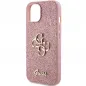 Apple iPhone 15 Hülle Guess Fixed Glitter Big 4G Rosa