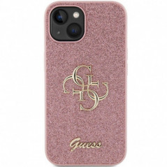 Apple iPhone 15 Hülle Guess Fixed Glitter Big 4G Rosa