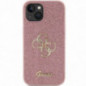 Apple iPhone 15 Hülle Guess Fixed Glitter Big 4G Rosa