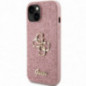 Apple iPhone 15 Hülle Guess Fixed Glitter Big 4G Rosa