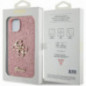 Apple iPhone 15 Hülle Guess Fixed Glitter Big 4G Rosa