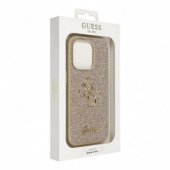 Apple iPhone 14 Pro Hülle Guess Fixed Glitter Big 4G Gold