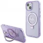 Apple iPhone 15 Plus Hülle Guess Glitter Script Logo - Ring stand MagSAFE  Lila (Purple)