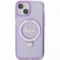 Apple iPhone 15 Plus Hülle Guess Glitter Script Logo - Ring stand MagSAFE  Lila (Purple)