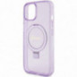 Apple iPhone 15 Plus Hülle Guess Glitter Script Logo - Ring stand MagSAFE  Lila (Purple)