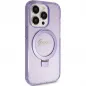 Apple iPhone 15 Pro Hülle Guess Glitter Script Logo - Ring stand MagSAFE  Lila (Purple)