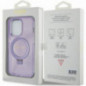 Apple iPhone 15 Pro Hülle Guess Glitter Script Logo - Ring stand MagSAFE  Lila (Purple)