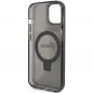 Apple iPhone 15 Hülle Guess Glitter Script Logo - Ring stand MagSAFE  Schwarz