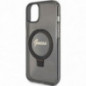 Apple iPhone 15 Plus Hülle Guess Glitter Script Logo - Ring stand MagSAFE  Schwarz