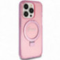 Apple iPhone 15 Pro Hülle Guess Glitter Script Logo - Ring stand MagSAFE  Rosa