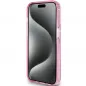 Apple iPhone 15 Pro Hülle Guess Glitter Script Logo - Ring stand MagSAFE  Rosa