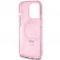 Apple iPhone 15 Pro Hülle Guess Glitter Script Logo - Ring stand MagSAFE  Rosa