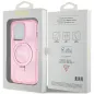 Apple iPhone 15 Pro Hülle Guess Glitter Script Logo - Ring stand MagSAFE  Rosa