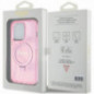 Apple iPhone 15 Pro Max Hülle Guess Glitter Script Logo - Ring stand MagSAFE  Rosa