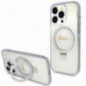 Apple iPhone 15 Pro Hülle Guess Glitter Script Logo - Ring stand MagSAFE  Durchsichtbar