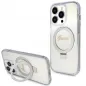 Apple iPhone 15 Pro Hülle Guess Glitter Script Logo - Ring stand MagSAFE  Durchsichtbar