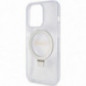 Apple iPhone 15 Pro Hülle Guess Glitter Script Logo - Ring stand MagSAFE  Durchsichtbar