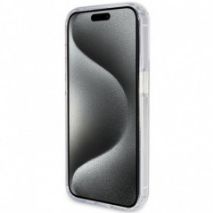 Apple iPhone 15 Pro Max Hülle Guess Glitter Script Logo - Ring stand MagSAFE  Durchsichtbar