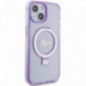 Apple iPhone 15 Hülle Guess Glitter Script Logo - Ring stand MagSAFE  Lila (Purple)