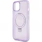 Apple iPhone 15 Hülle Guess Glitter Script Logo - Ring stand MagSAFE  Lila (Purple)