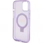 Apple iPhone 15 Hülle Guess Glitter Script Logo - Ring stand MagSAFE  Lila (Purple)