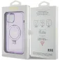 Apple iPhone 15 Hülle Guess Glitter Script Logo - Ring stand MagSAFE  Lila (Purple)