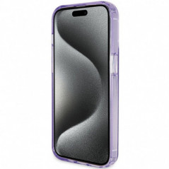 Apple iPhone 15 Pro Max Hülle Guess Glitter Script Logo - Ring stand MagSAFE  Lila (Purple)