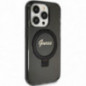 Apple iPhone 15 Pro Hülle Guess Glitter Script Logo - Ring stand MagSAFE  Schwarz
