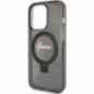 Apple iPhone 15 Pro Hülle Guess Glitter Script Logo - Ring stand MagSAFE  Schwarz