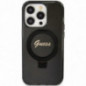 Apple iPhone 15 Pro Max Hülle Guess Glitter Script Logo - Ring stand MagSAFE  Schwarz