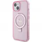 Apple iPhone 15 Plus Hülle Guess Glitter Script Logo - Ring stand MagSAFE  Rosa