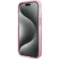 Apple iPhone 15 Plus Hülle Guess Glitter Script Logo - Ring stand MagSAFE  Rosa