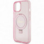 Apple iPhone 15 Plus Hülle Guess Glitter Script Logo - Ring stand MagSAFE  Rosa