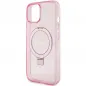 Apple iPhone 15 Plus Hülle Guess Glitter Script Logo - Ring stand MagSAFE  Rosa