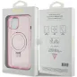 Apple iPhone 15 Plus Hülle Guess Glitter Script Logo - Ring stand MagSAFE  Rosa
