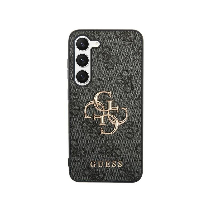 Samsung Galaxy S24 Hülle Guess Leather 4G Metal Logo Schwarz