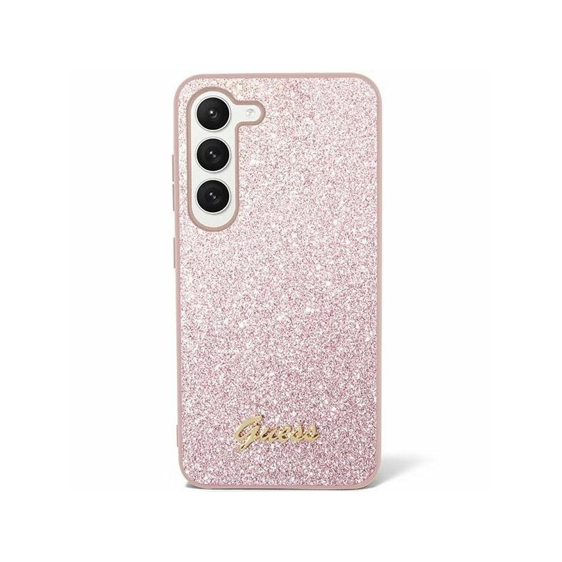 Samsung Galaxy S24 PLUS Hülle Guess Glitter Script Rosa