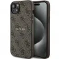 Apple iPhone 15 Plus Hülle Guess Leather 4G Metal Logo Braun