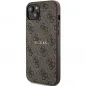Apple iPhone 15 Plus Hülle Guess Leather 4G Metal Logo Braun