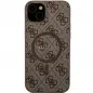 Apple iPhone 15 Plus Hülle Guess Leather 4G Metal Logo Braun