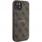 Apple iPhone 15 Plus Hülle Guess Leather 4G Metal Logo Braun