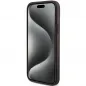 Apple iPhone 15 Plus Hülle Guess Leather 4G Metal Logo Braun