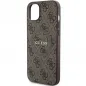 Apple iPhone 15 Plus Hülle Guess Leather 4G Metal Logo Braun